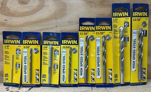 lot 132 image: Irwin Rotary Masonry Drill Bit High Speed Steel lot of 8