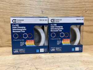 lot 212 image: 4 in. Adjustable CCT Integrated LED Recessed Light Trim Can Light with 4 Trim Color Trim Options 1000 Lumens Dimmable (lot of 2)