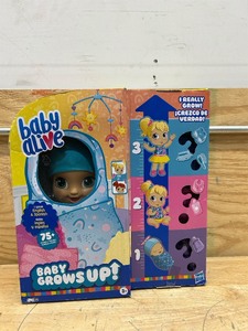 lot 223 image: Hasbro Alive Baby Grows Up Happy (box is damaged)