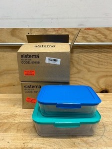 lot 242 image: Sistema Nest It Food Storage Containers with Lids, 8-Pack (B0B2TZVVDX) (lot of 2 sets)