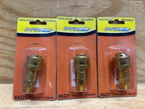 lot 261 image: RapidAir Quick Coupler, 14in. Male NPT, Model# K6221 (lot of 3)