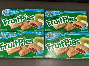 lot 56 image: OR 4 - Drakes Apple Fruit Pies 8-Count Boxes (Lot of 4, Sealed)