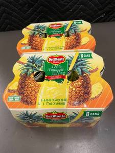 lot 278 image: VA 4 - Del Monte 100 Percent Pineapple Juice 12-Count 6 fl oz Cans (Best by May 2025)