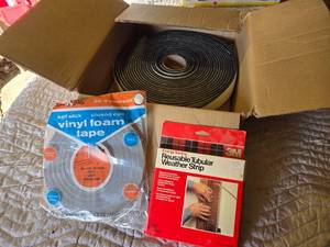 lot 14 image: Frost King Vinyl Foam Tape and 3M Reusable Tubular Weather Strip, Large Roll of Weather Stripping