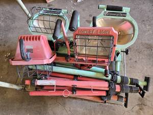 lot 17 image: Larger Sized Commercial Electric and Power Light Work Lights with Tripod Stands