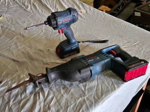lot 134 image: Bosch Cordless Power Tools including GDR18V-1400 Impact Driver, CRS180 Reciprocating Saw - Working