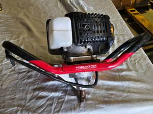 lot 145 image: Predator Gasoline Auger 6.5 HP - Needs Recoil and Auger