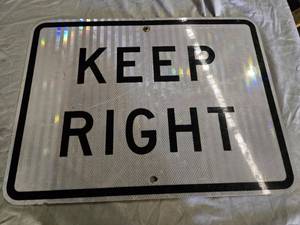 lot 151 image: Keep Right Road Sign