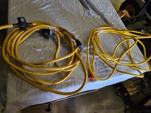 lot 153 image: Yellow Extension Cords with Multiple Outlets