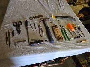 lot 170 image: Lot of Hand Tools Including Hammer, Pliers, Screwdrivers, and More
