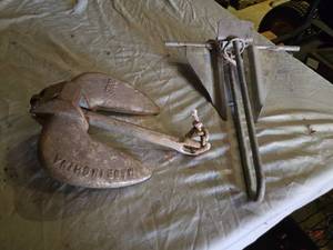 lot 186 image: Two Boat Anchors Lot including Danforth Style Anchor and Mushroom Anchor