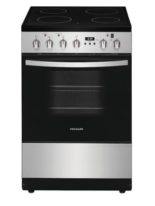 Frigidaire 24-in Glass Top 4 burners 1.9-cu ft Convection Oven Slide-In Electric Range Stainless Steel )