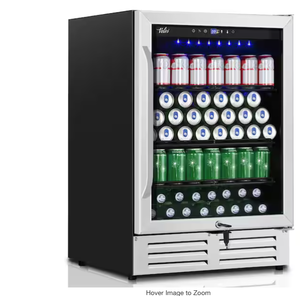 lot 9 image: 24 in. 210 (12 oz.) Can Built-inFreestanding Beverage Cooler Fridge with Adjustable Shelves in Stainless Stee