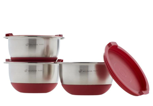 lot 259 image: LOT OF 2 Wolfgang Puck 6-piece Stainless Steel Mini Mixing Bowl Set