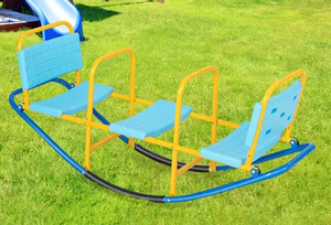 lot 320 image: Costway Fortified Outdoor Kids Seesaw Swivel Barred Teeter for 3 to 8 Years Old, Blue