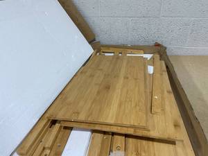 lot 425 image: 5-Tier Ladder Boekenkast 183 cm Bamboe Wandplank Anti-Val RandenAnti-Tip Kits Bloemenstandaard voor Woonkamer Badkamer Natuur