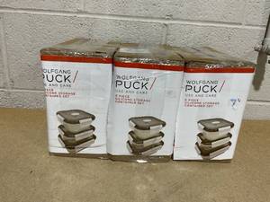 lot 202 image: LOT OF 3 Wolfgang Puck 6-piece Collapsible Food Storage Set with Vented Lids