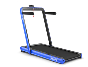 lot 14 image: Costway - 4.75HP 2 In 1 Folding Treadmill WRemote APP Control - Navy