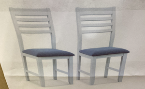 lot 113 image: Set of 2 White Wooden Dining Chairs