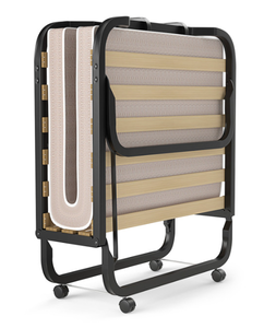 lot 35 image: Rollaway Folding Bed with Memory Foam Mattress Made in Italy