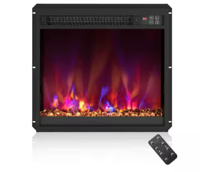 lot 37 image: 18 in. Electric Fireplace Insert with Remote Control, 8 Flame Colors Remote Timer and Thermostat