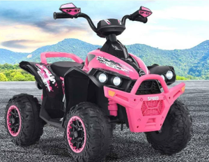 lot 39 image: INFANS Kids Ride on ATV, 12V 4 Wheeler Quad Toy Vehicle with Music, Horn, High Low Speeds, LED Light