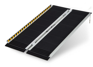 lot 49 image: Costway Portable Aluminum Wheelchair Ramp 4 FT with Transition Plate & Non-slip Surface