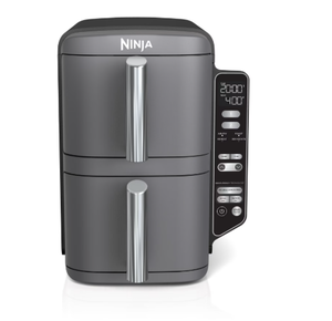lot 51 image: Ninja DoubleStack XL 4-in-1 10 Qt Air Fryer w Smart Finish, Space Saving, 2 Baskets, SL400 Black