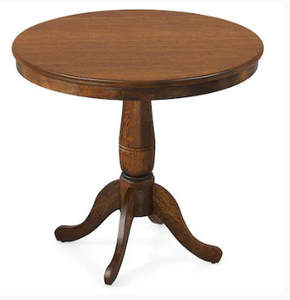 lot 62 image: Gymax 32 Round Pedestal Dining Table Kitchen Dining Room Walnut