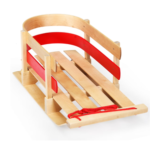 lot 63 image: Costway Baby Kids Wooden Sled Solid Seat Toddler Boggan Outdoor Play Snow Toys