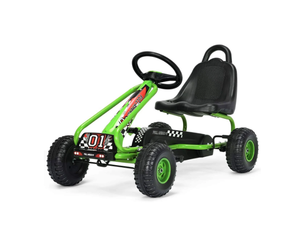 lot 98 image: Costzon Kids Racer Pedal Go Kart 4 Wheel Pedal Powered Ride On Toys with Non-Slip Wheels and Adjustable Seat
