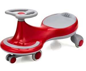 lot 153 image: Costway Wiggle Car Ride-on Toy with Flashing Wheels-Red