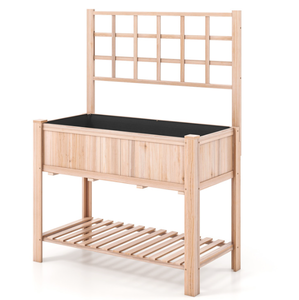 lot 166 image: Raised Garden Bed Elevated Wooden Planter Box with Trellis