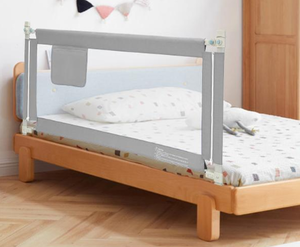 lot 282 image: Costway BS10024GR 57 in. Toddlers Vertical Lifting Baby Bed Rail Guard with Lock, Gray