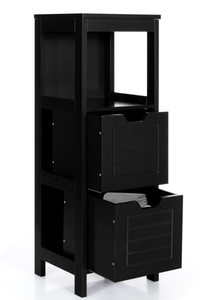 lot 337 image: Multifunction Bathroom Wooden Floor Cabinet Organizer with Storage Rack