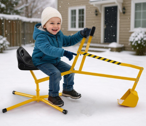 lot 338 image: Costway TS10257YE Sand Digger with 2-Handed Controls & Flexible Shovel for 3 Plus Years Old Kids - Yellow