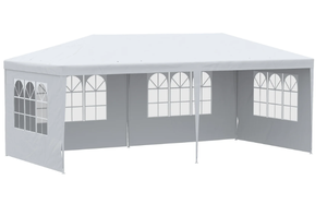 lot 406 image: 20 x 10 Gazebo Canopy Party Tent, Removable Side Walls, Outdoor Events, White