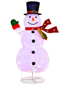 lot 433 image: 6 Feet Lighted Christmas Snowman with 180 Colorful LED Lights