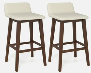 lot 119 image: Costway 29 Inch Low-Back High-Top Chairs with Padded Seat and Rubber Wood Legs