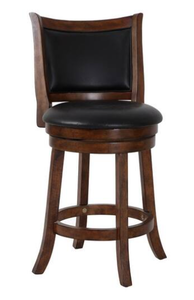lot 120 image: Curved Swivel Counter Stool With Leatherette Padded SeatingBrown And Black Saltoro Sherpi - 16.88x21.5x39