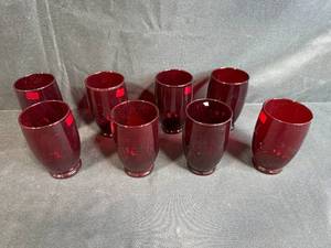 lot 53 image: Set of Vintage Red Glass Tumblers