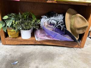 lot 113 image: Collection of Faux Plants and Assorted Costume Hats