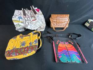 lot 125 image: Collection of 4 Designer and Vintage Handbags including Laurel Burch and Vera Bradley