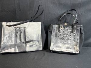 lot 133 image: Set of 2 LIFE Magazine Black and White NYC-Themed Tote Bags - They Sparkle