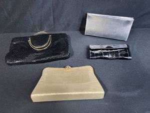 lot 162 image: Set of 4 Vintage Evening Clutch Handbags Assorted Styles