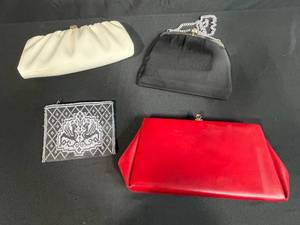 lot 163 image: Set of 4 Vintage Clutch and Evening Handbags Assorted Styles