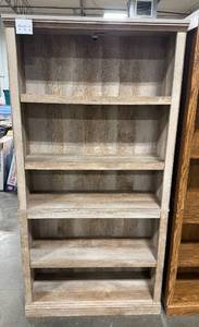lot 209 image: Tall Wooden Bookshelf with 5 Shelves, 70x35x13 Inches