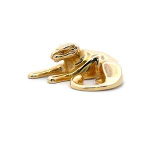 Estate Brightly Polished Dimensional Leopard Slide (Pendant) in 14k Yellow Gold *VIDEO*