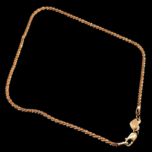 lot 21 image: Italian Heart Popcorn Link Chain AnkletBracelet in 14k Rose Gold VIDEO