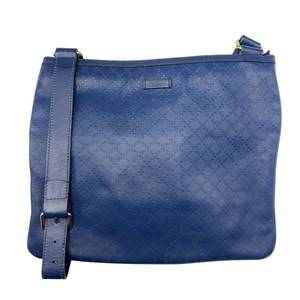 lot 20C image: Gucci Blue GG Canvas Leather Trim Crossbody Shoulder Bag Pre-Owned Retail $800
